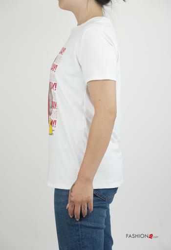 T-shirt in Cotone maniche corte girocollo Fantasia stampata - ph 3