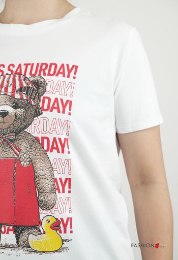 T-shirt in Cotone maniche corte girocollo Fantasia stampata - ph 4