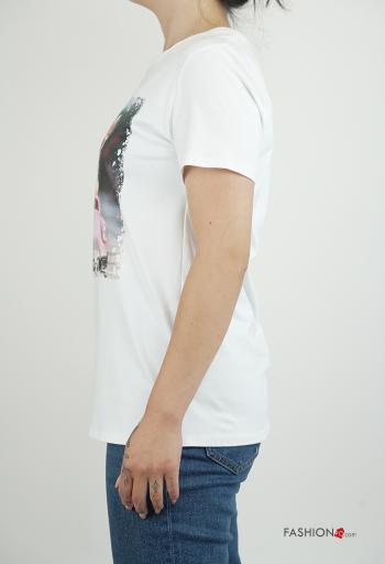 T-shirt in Cotone maniche corte girocollo Fantasia stampata - ph 3
