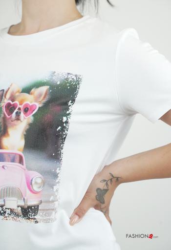 T-shirt in Cotone maniche corte girocollo Fantasia stampata - ph 4