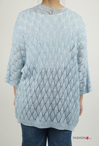 Gilet manches longues lurex au crochet à broderie - ph 2