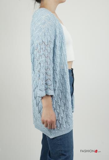 Gilet manches longues lurex au crochet à broderie - ph 3