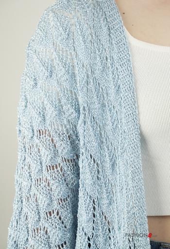 Gilet manches longues lurex au crochet à broderie - ph 4