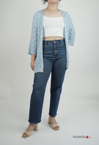 Gilet manches longues lurex au crochet à broderie - ph 5