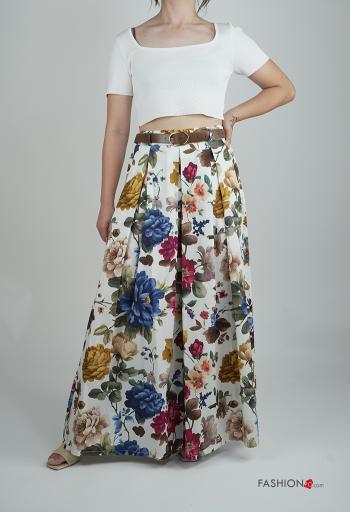 wide leg Hose aus Baumwolle mit Gürtel mit Taschen - ph 5