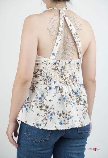 Top in Cotone senza maniche scollato sulla schiena Fantasia mista - ph 2