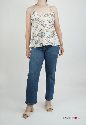 Top in Cotone senza maniche scollato sulla schiena Fantasia mista - ph 5