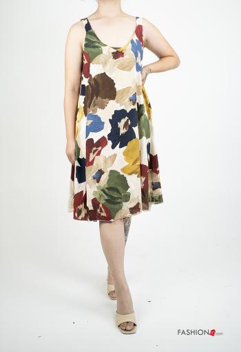Mix Muster ärmellos rückenfrei Kleid