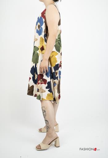 Mix Muster ärmellos rückenfrei Kleid - ph 3