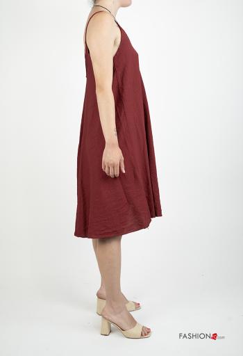 Abito al ginocchio senza maniche scollato sulla schiena scollo a V - ph 3