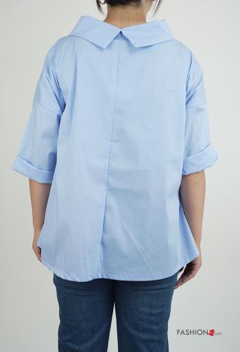 Blusa in Cotone con colletto maniche a tre quarti - ph 2