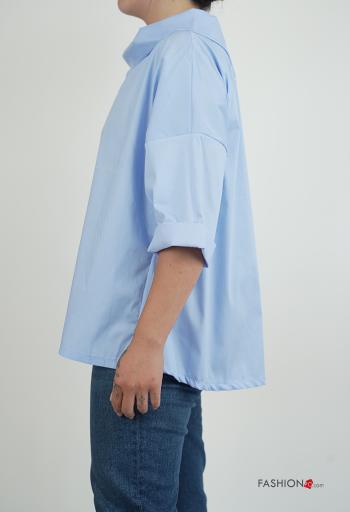 Blusa in Cotone con colletto maniche a tre quarti - ph 3