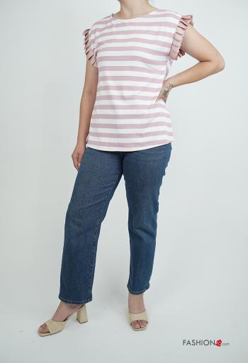 Striped short sleeve crew neck T-shirt - ph 5