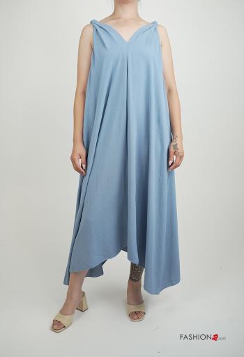 Jumpsuit scollato sulla schiena oversize senza maniche scollo a V