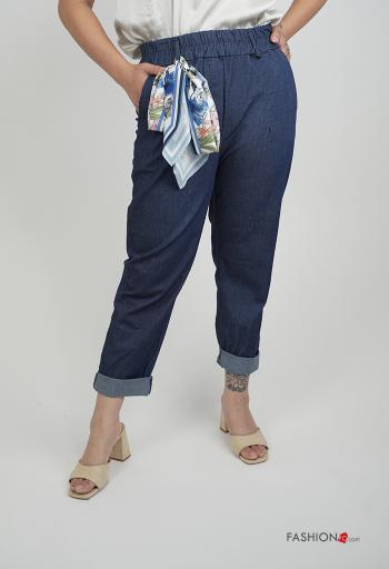 Pantalones de Algodón con bolsillos con elástico