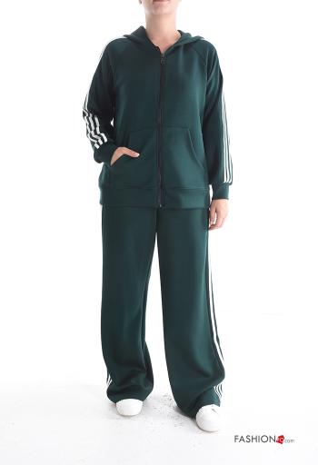 Tuta sportiva con elastico con cappuccio con tasche con zip