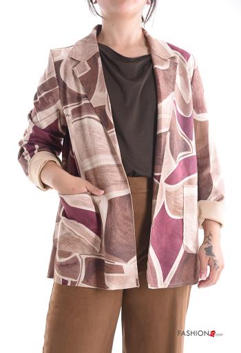 Spolverino Fantasia astratta con tasche senza fodera - ph 1
