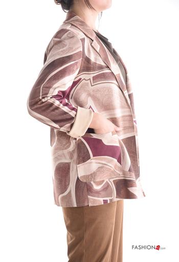 Spolverino Fantasia astratta con tasche senza fodera - ph 3