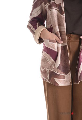 Spolverino Fantasia astratta con tasche senza fodera - ph 4