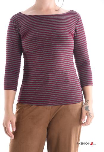 Jersey a rayas manga tres cuartos escote barco