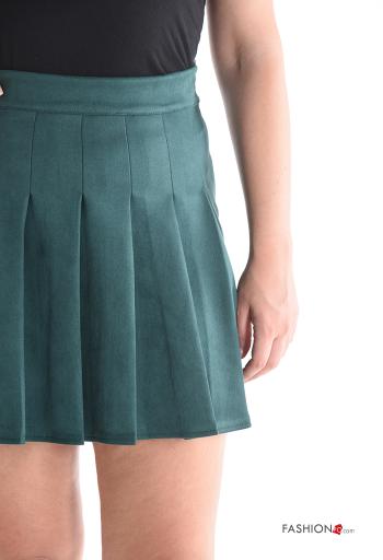 Minigonna plissé vita alta con zip - ph 4