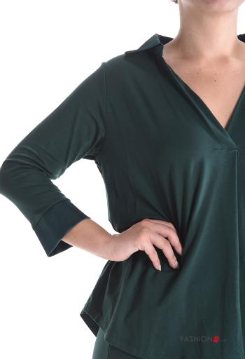 Maglietta a manica lunga in Cotone con colletto - ph 4