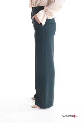 wide leg Trousers with buttons with zip with pockets - ph 3