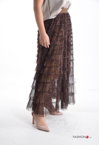 Tiermuster Tüll- Rock aus Baumwolle mit Volants mit gummizug - ph 3