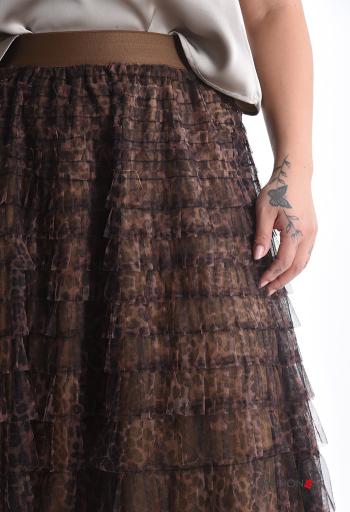 Tiermuster Tüll- Rock aus Baumwolle mit Volants mit gummizug - ph 4