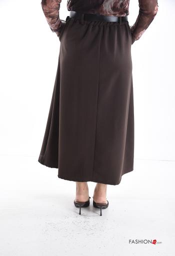 Falda circular con bolsillos con cinturón con elástico - ph 2