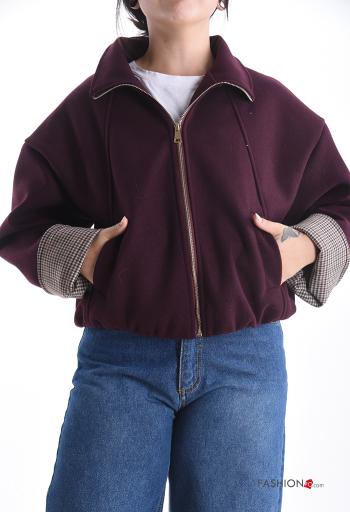 Blusão Bomber manga comprida com gola com forro com fecho com bolsos com elástico - ph 1