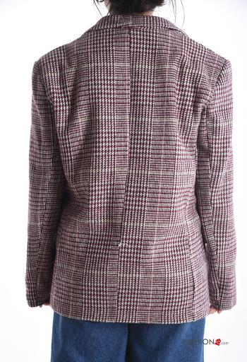Tartan-Muster lange ärmel Blazer aus Baumwolle mit Knöpfen mit Futter - ph 2