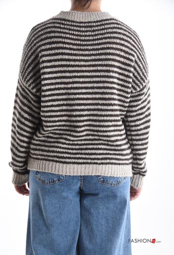 Maglione in Misto Lana maniche lunghe girocollo Fantasia righe - ph 2