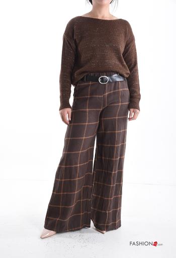 Lurex u-boot ausschnitt lange ärmel Strickpullover - ph 5