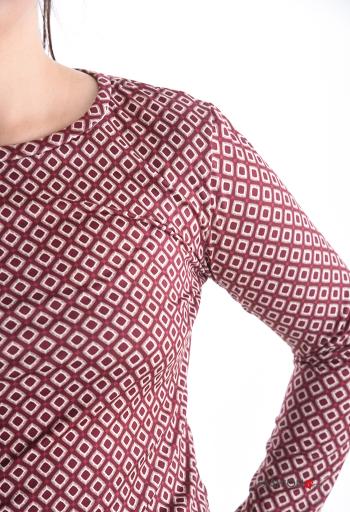 T-shirt à manches longues col rond à Imprimé Géométrique - ph 4