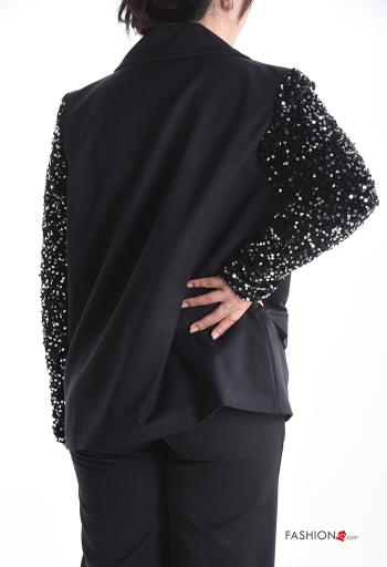 Blazer doppio petto maniche lunghe con paillettes con bottoni - ph 2