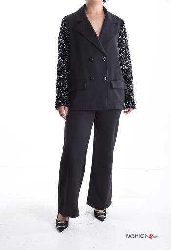 Blazer doppio petto maniche lunghe con paillettes con bottoni - ph 5