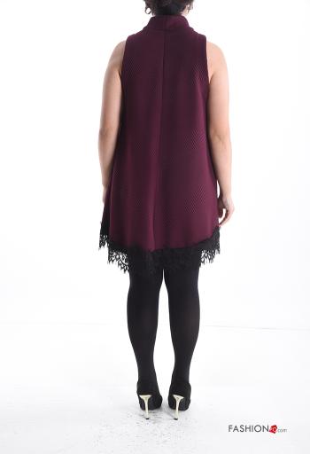 sleeveless mini lace trim Dress Rollneck - ph 2