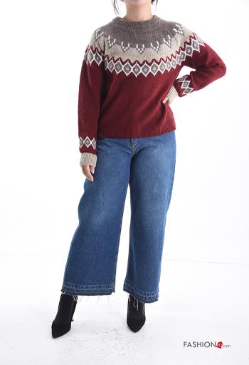 Jersey manga larga cuello redondo Estampado Geométrico - ph 5