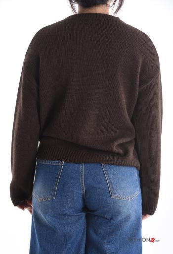 Geometric pattern long sleeve crew neck Sweater - ph 2