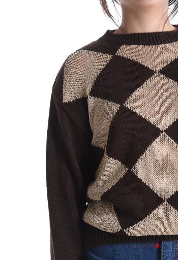 Geometric pattern long sleeve crew neck Sweater - ph 4