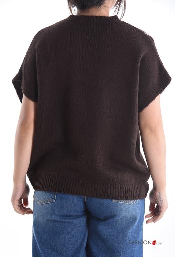 Maglione maniche corte girocollo Fantasia geometrica - ph 2