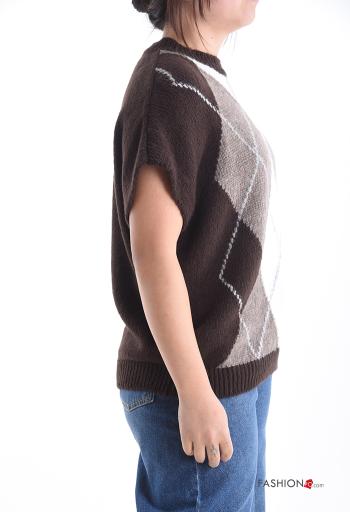 Maglione maniche corte girocollo Fantasia geometrica - ph 3