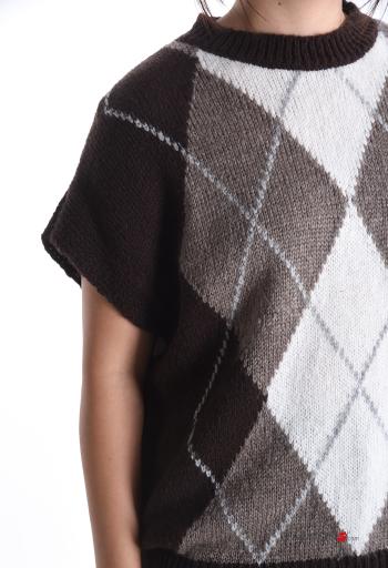 Maglione maniche corte girocollo Fantasia geometrica - ph 4