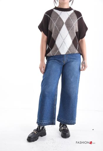 Maglione maniche corte girocollo Fantasia geometrica - ph 5