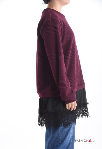 Maglione girocollo pizzo maniche lunghe - ph 3