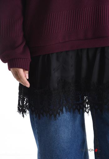 Maglione girocollo pizzo maniche lunghe - ph 4