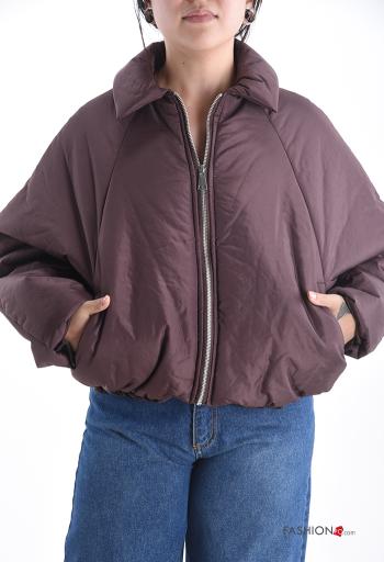 Piumino in Cotone con colletto con fodera con tasche con zip