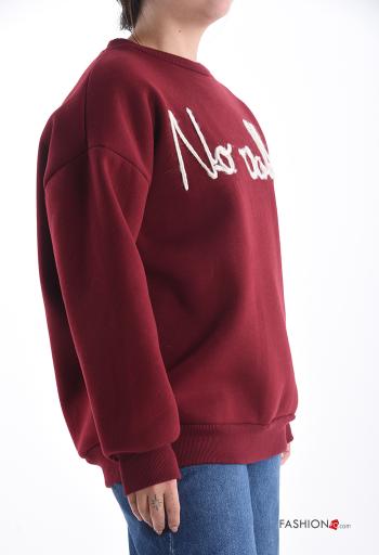 Aufschriftes Muster lange ärmel u-boot ausschnitt Sweatshirt aus Baumwolle - ph 3