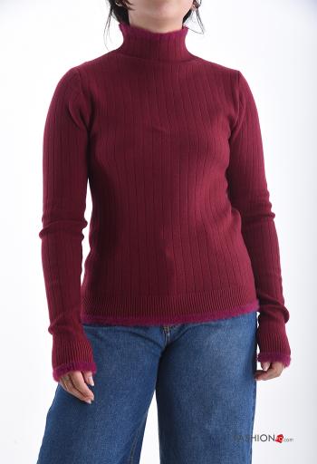 Maglione costine maniche lunghe a collo alto - ph 1